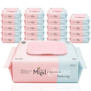 미엘 물티슈 클래식 캡형 100매 20팩 엠보싱
