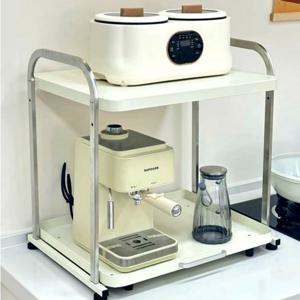 슬라이딩 인출식 감성 2단 렌지대 선반 밥솥/커피머신 정리용