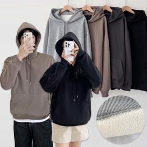 남자 여자 오버핏 빅사이즈 무지 후드티 기모 겨울 봄 커플 티셔츠 시즌 할인 중