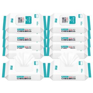 300x200사이즈 베이킹소다구연산에탄올 함유 다용도 멀티 물티슈 50매x10팩 캡형