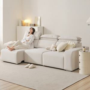 제로라인 이지클린 코모도 패브릭 전동 4인 쇼파 일체형 모션 슬라이딩 리클라이너 4인용 소파 베드