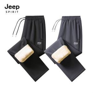 지프스피릿 남성용 가을겨울 기모 캐주얼 스트레이트 팬츠 QZ8802