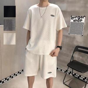 와플 남성 반팔 정장 여름 캐주얼 투피스 슈트