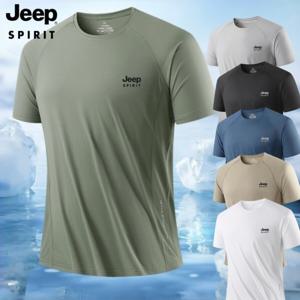 JEEP SPIRIT 남성 스포츠 반팔 티셔츠 여름 아이스 쿨반팔 메쉬 냉감티