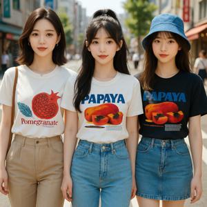 프린팅 반팔티 면티 여름 여성 흰티 2XL 라운드 티셔츠 OFS-SST48