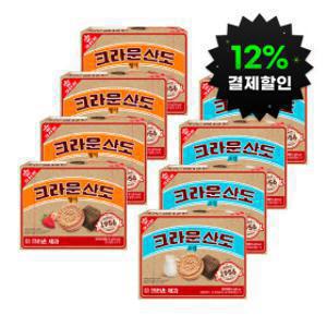 (12%결제할인) (추억의 레트로 패키지) 크라운산도 딸기 161gx4개+ 크림 161gx4개