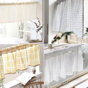 주방 창 포인트 바란스 커튼 자수 가리개 레이스 창문