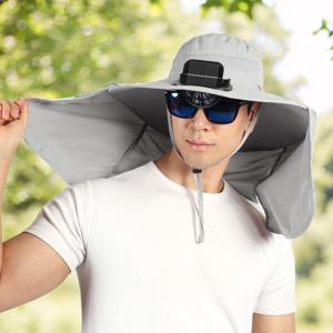 솔라 태양열 USB 충전 선풍기 자외선차단 사파리 모자 햇빛가리개 여름빅사이즈 대두 낚시 등산모자 KC인증