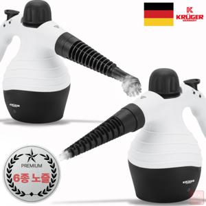 크루거 핸디형 스팀 청소기화이트 강력 살균 고온 스팀 소독 주방 씽크대 화장실 아이들 방