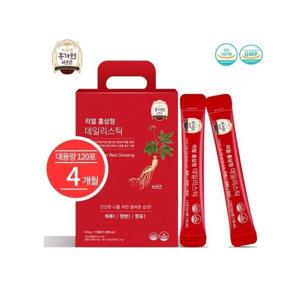 (4개월분)진세노사이드7mg 6년근 리얼 홍삼정 데일리 스틱(10ml x 120포) 소비기한(27.01.10까지)