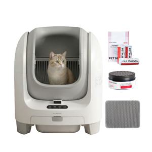 펫마블 스마트 고양이 자동 화장실 오픈형 세트 + 탈취제 배변봉투 매트 대용량 저소음 프리미엄 앱연동