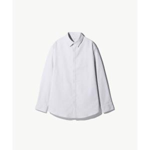 피치가공 웜터치 옥스포드 셔츠_라이트 그레이 (오버핏)_CDSWZ10NS0