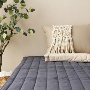 (100% 순면 알러지케어 패드) 멜로뷰 유기농 순면 100% 아사 친환경 누빔 침대패드 밴드고정형 항균패드