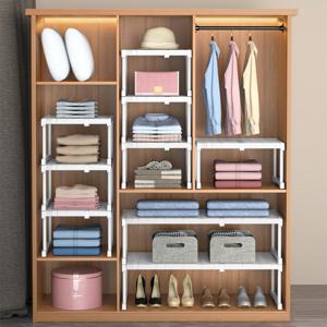 1+1 DIY 스페이스핏 수납 솔루션 길이조절 옷장정리 무타공 선반