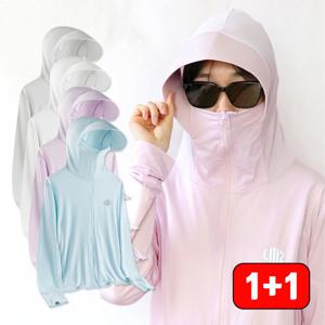 1+1 여성 여름 자외선차단 UV 자켓 쿨링 후드 썬캡 가디건 집업 자외선으로부터 피부를 보호하는 올인원자켓