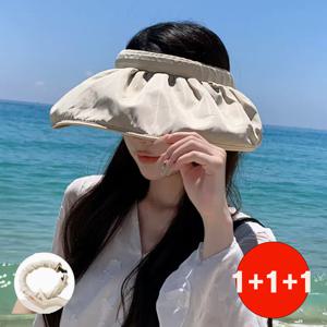 1+1+1 여성 돌돌이 자외선차단 썬캡 햇빛가리개 여름모자 1+1+1행사 중