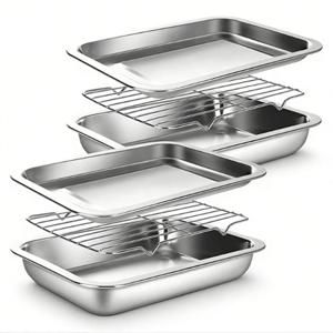 1+1 스텐 304 밧드 사각 트레이+밧드+랙 3종 세트 1+1