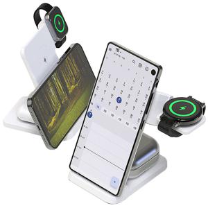 맥세이프 휴대폰 충전기 고속 무선 거치대 3in1 갤럭시 버즈 아이폰 애플워치 에어팟 프로 15W 패드