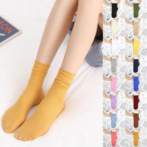 1+1 여성 얇은 골지 중목 돌돌이 무압박 스타킹 양말