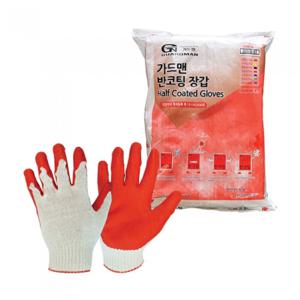 가드맨 반코팅 장갑 빨강 목장갑 10개입 / FREE사이즈 면소재
