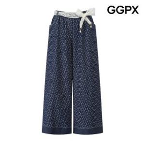 (GGPX)레이스 벨트 플라워 프린팅 데님 팬츠 (GQ2PT015F)