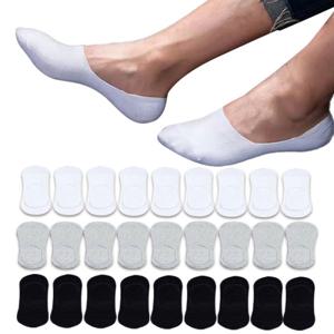 남자 면 페이크삭스 실리콘 덧신 10켤레 세트 단목 발목 무지 양말 OSK-AKL2