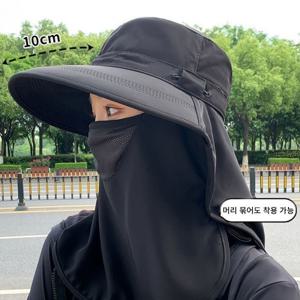 1+1 마운틴 자외선 차단 모자 여름 마스크 얼굴 보호 목 커버 야외 선햇 통기성 시원한 벙거지 등산 캠핑