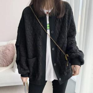 코트 재킷 빅사이즈 가디건 코트 루즈핏 야구복 여성자켓 상의 여자 누빔 패딩 점퍼 잠바