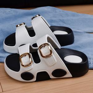 여자 캐주얼 통굽 슬리퍼 미끄럼 방지 스트랩 슬리퍼