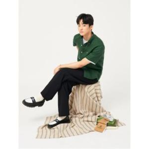 빈폴(이월) 빈폴멘 리넨 솔리드 반소매 셔츠  그린 (BC5365C21M)