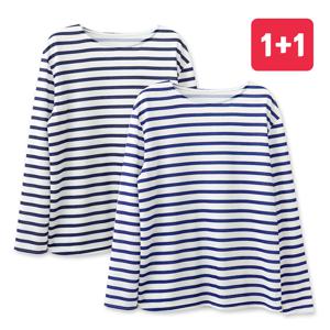 1+1 빅사이즈 줄무늬 긴팔 롱 티셔츠 빅사이즈 단가라