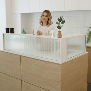 아일랜드 주방 파티션 1200 모루 강화유리 인테리어 공간분리 식탁 가림막 테이블 칸막이