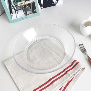 투명 강화 유리 깊은 접시 대형 26cm/플레이팅/앞접시/샐러드/디저트/그릇/식기/원형/예쁜/파스타/브런치