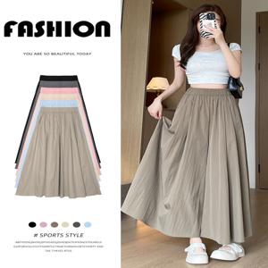 여름 빅사이즈 여성 와이드와이드 하이웨스트 날씬해 보이는 치마바지