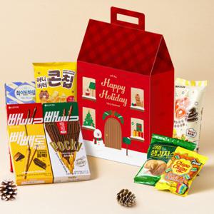 스낵24 해피 크리스마스 하우스 스탠딩 기프트 과자선물세트