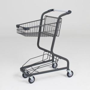 부원진열장 러브카트 철바스켓형 대형마트용 4바퀴 카트 캐리어 장바구니 2단 쇼핑 핸드 카트