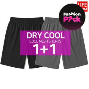 1+1 기능성 쿨 드라이 무지 밴딩 반바지  쿨반바지 헬스 운동