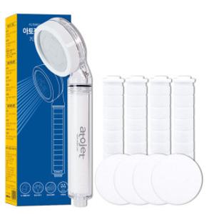 (단독특가/15%+10%) 10개월 SET 아토젯 녹물 필터샤워기 헤드+헤드필터4P+바디필터4P / 샤워기 세트