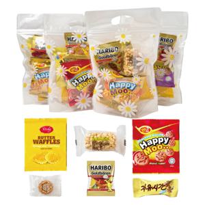 데이지 간식선물세트 단체 행사 교회 손잡이 봉투 구디백 생일 답례품 스티커 무료 제작