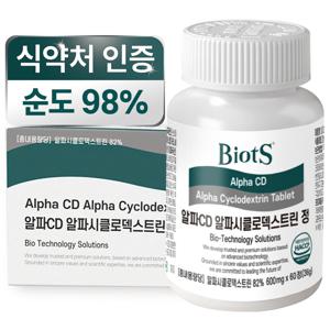 바이오츠 알파CD 알파시클로덱스트린 정 식약처인증 순도 98% 고함량 배합 다이어트보조제