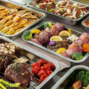 연마제 없는 스텐 사각 밧드 트레이 3종 세트(트레이+밧드+렉)