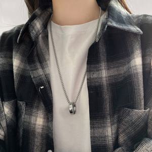 젤루나 써지컬 심플링 반지 체인 남자 여자 목걸이 M-19