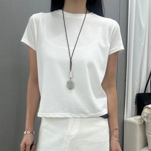 국내생산 모달 이너 티셔츠 봄 여름 스판 반팔티 크롭 루즈핏 여성 면 티셔츠 1+1 이벤트