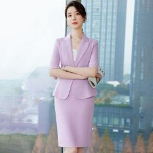 여자정장투피스 봄여름 반팔 러블리 스타일 슬림핏 오피스룩 자켓 스커트 세트