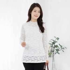 엄마옷 레이스 긴팔 반폴라 티셔츠 TP613690  중년여성/50대/60대/70대/빅사이즈/할머니옷