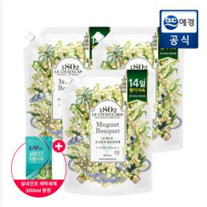 르샤트라 섬유유연제 뮤게 1.6L 리필 x 3개 +300ml 세탁세제 증정