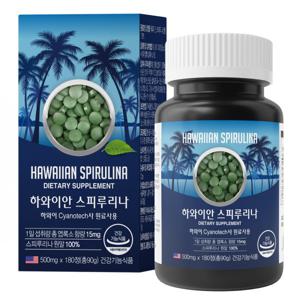 100% 하와이안 스피루리나 하와이 하와이산 스피룰리나 180정 3개월분 Cyanotech사 원료 엽록소 15mg