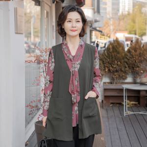 엄마옷 마담4060 조끼 엄마조끼 블라우스세트-YMSET2502001-중년여성의류 50대여성의류