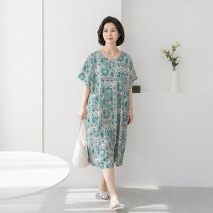 엄마옷 마담4060 원피스 여성원피스 아사도형홈웨어-YD000140-중년여성의류