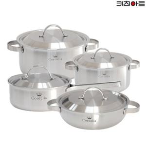 키친아트 코델리아 통5중 스텐레스 IH 냄비세트 4종C(편18+양20+24+전24)
